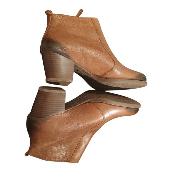 Kelly And Katie Brown Leather Zipper Outside Of Ankle Boots Size 11M New No Box - Picture 4 of 11